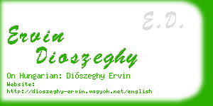 ervin dioszeghy business card