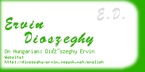 ervin dioszeghy business card